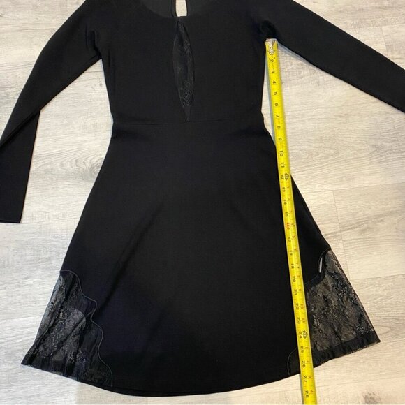 French Connection Little Black Dress with Peekaboo Lace Detail Size 4 - Picture 10 of 16